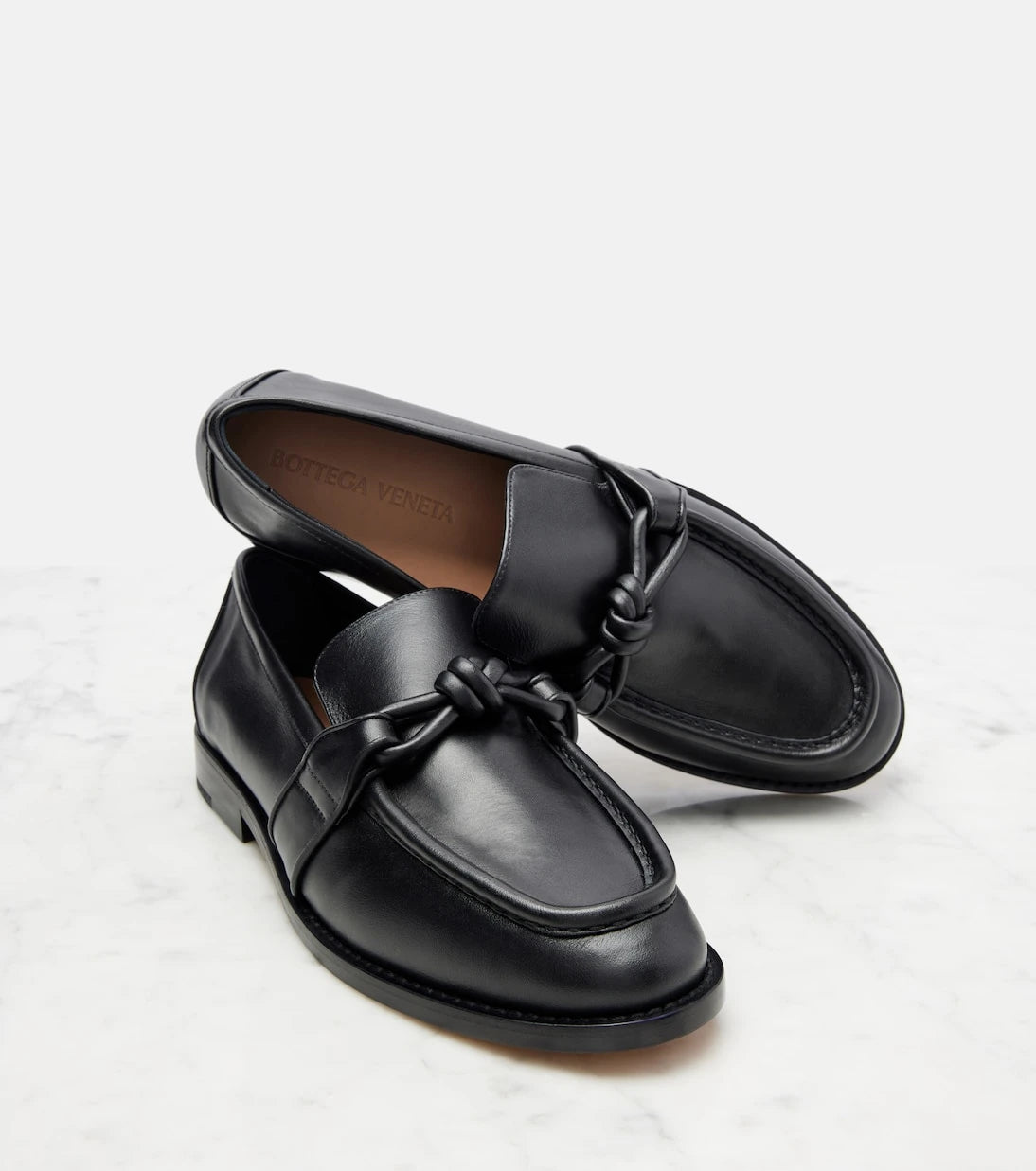 Bottega Veneta - حذاء لوفرز أستير نوت الجلدي