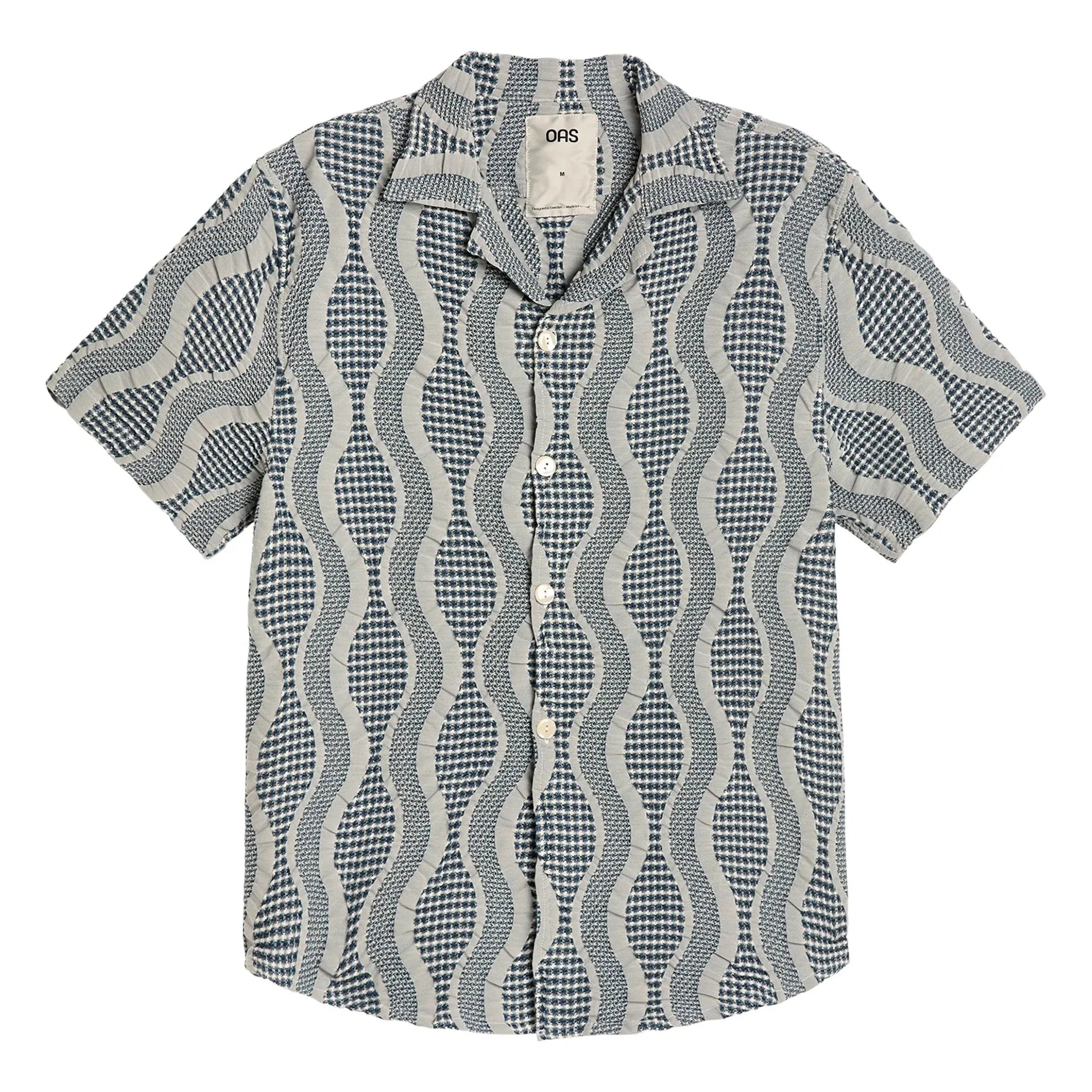 OAS - Como Cuba Waffle shirt | Blue