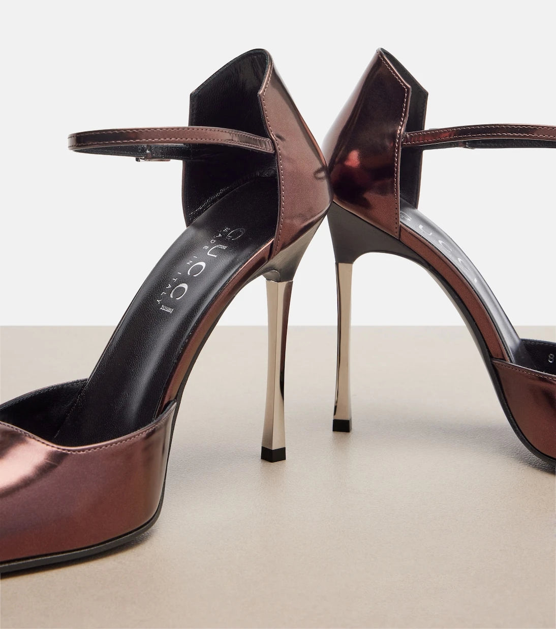 Gucci - Bombshell metallic leather pumps