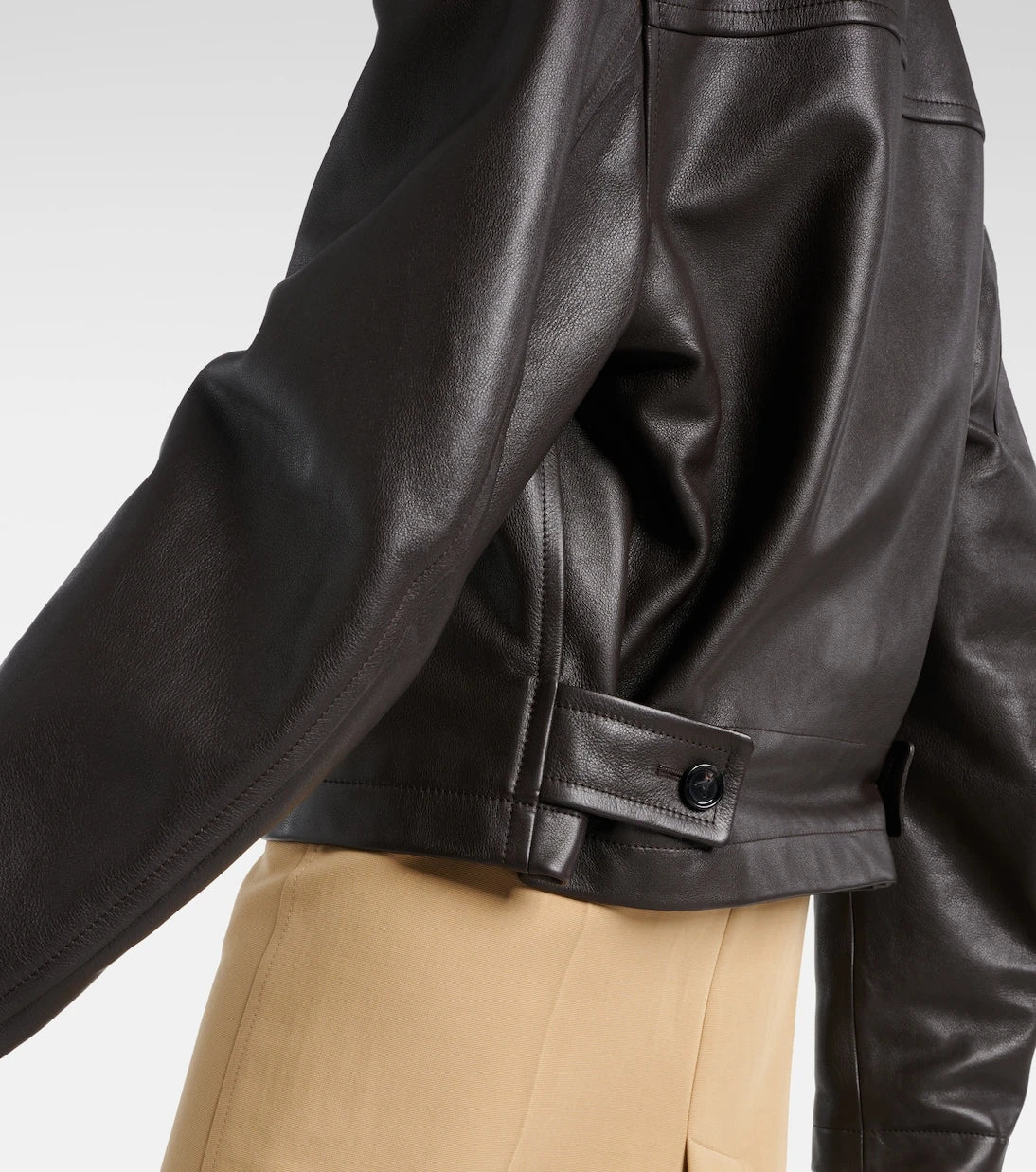 Bottega Veneta - Shearling-trimmed leather jacket