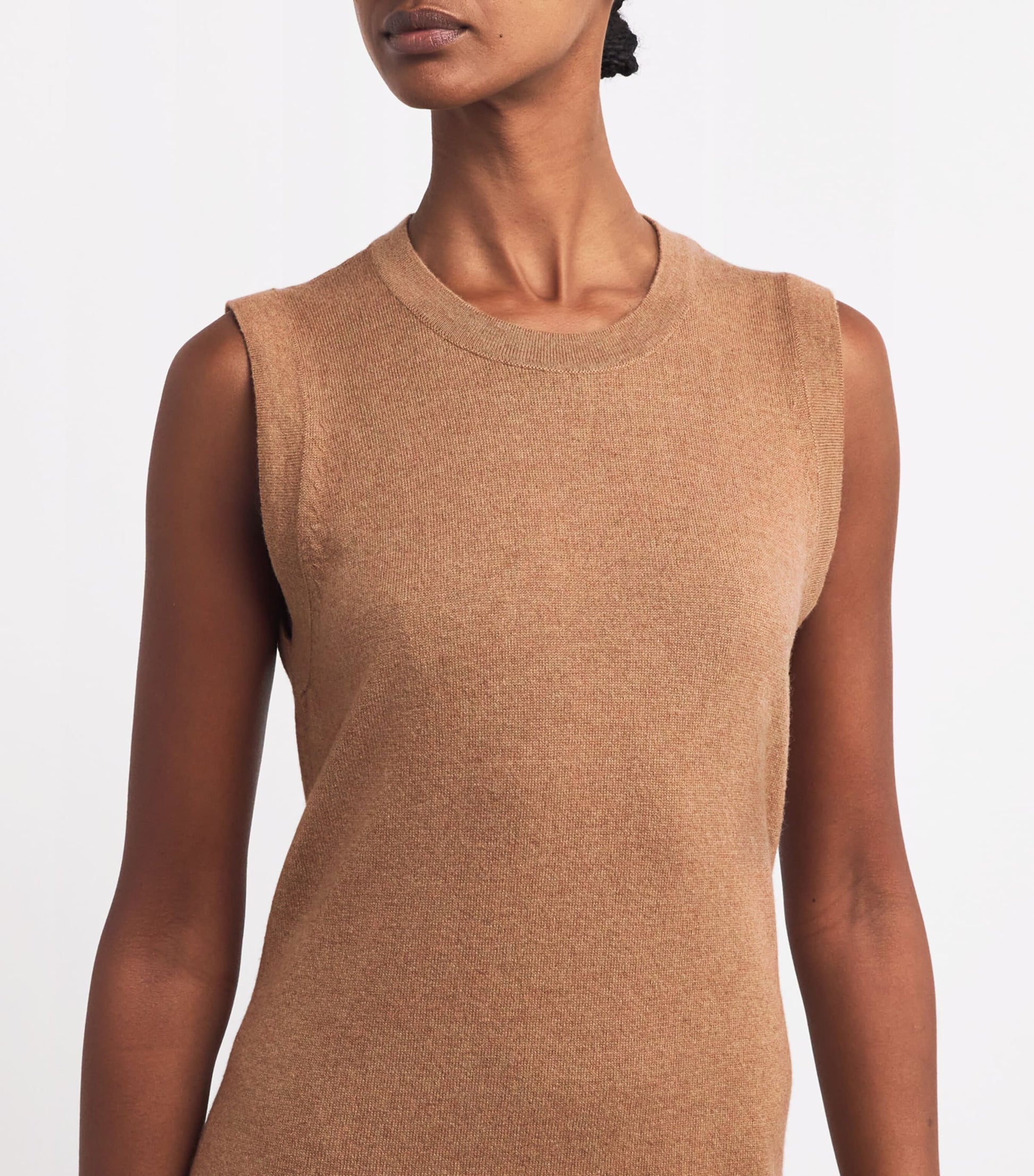 Ivory Cashmere Sleeveless Midi Dress