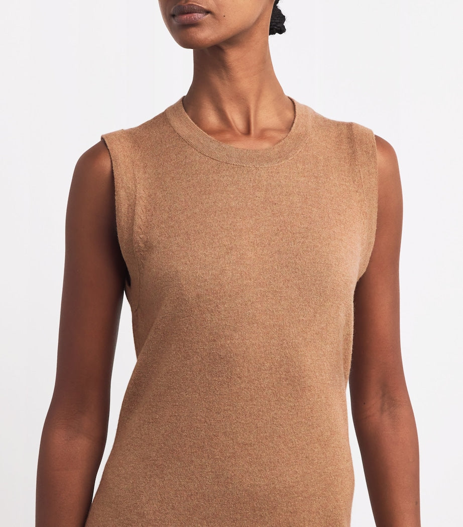 Ivory Cashmere Sleeveless Midi Dress