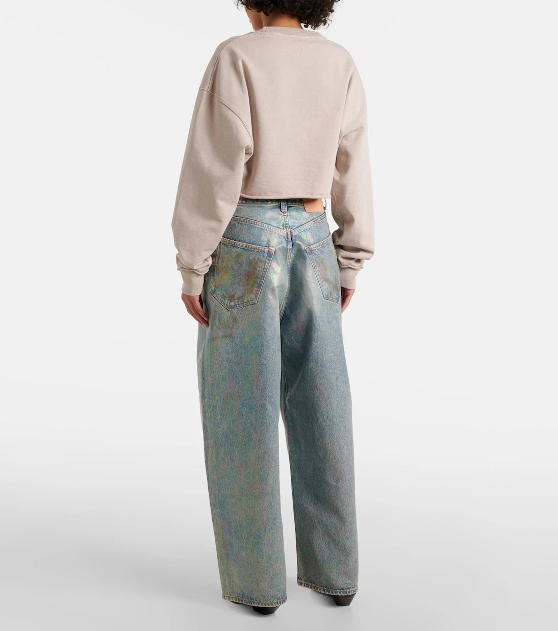Acne Studios - Logo cropped cotton jersey sweatshirt