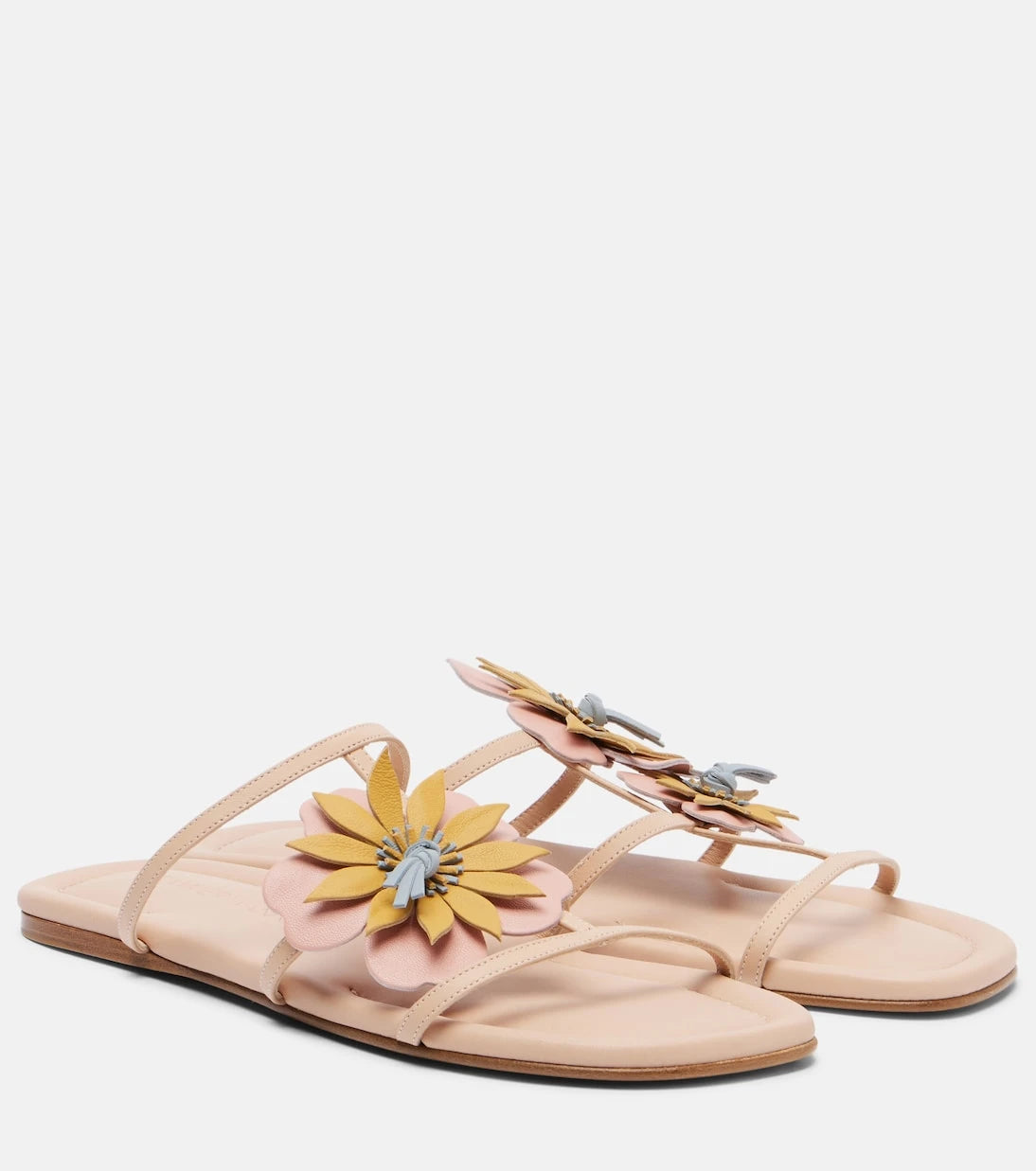 Zimmermann - Lilia floral-appliqué leather sandals