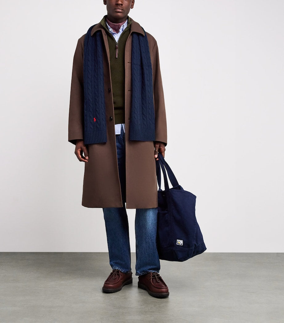 Wool-Blend Cable-Knit Scarf