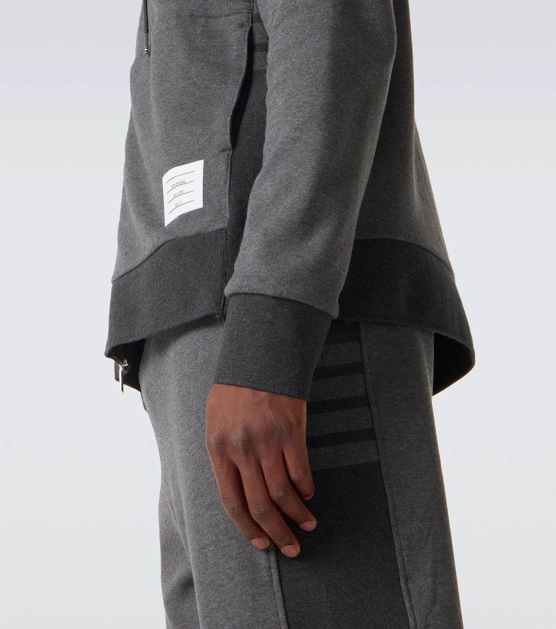 Thom Browne - 4-Bar cotton jersey zip-up hoodie