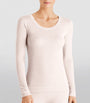 Hanro Ivory Silk-Cashmere Long-Sleeve T-Shirt