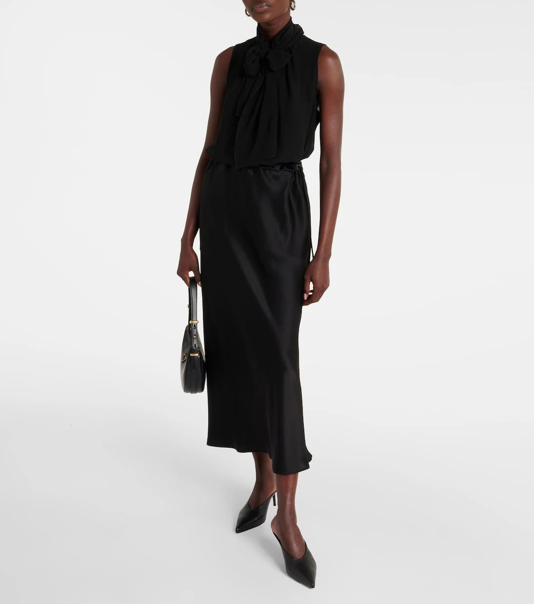 Max Mara - بلوزة Mela من الحرير بتفاصيل عقدة