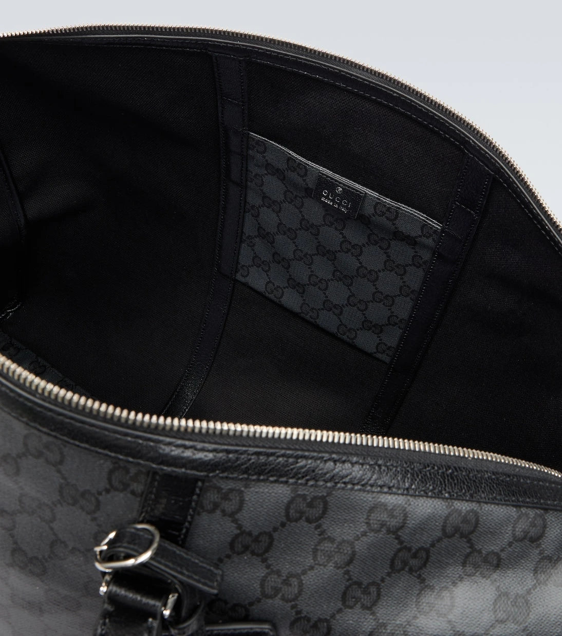 Gucci - GG canvas leather-trimmed duffel bag