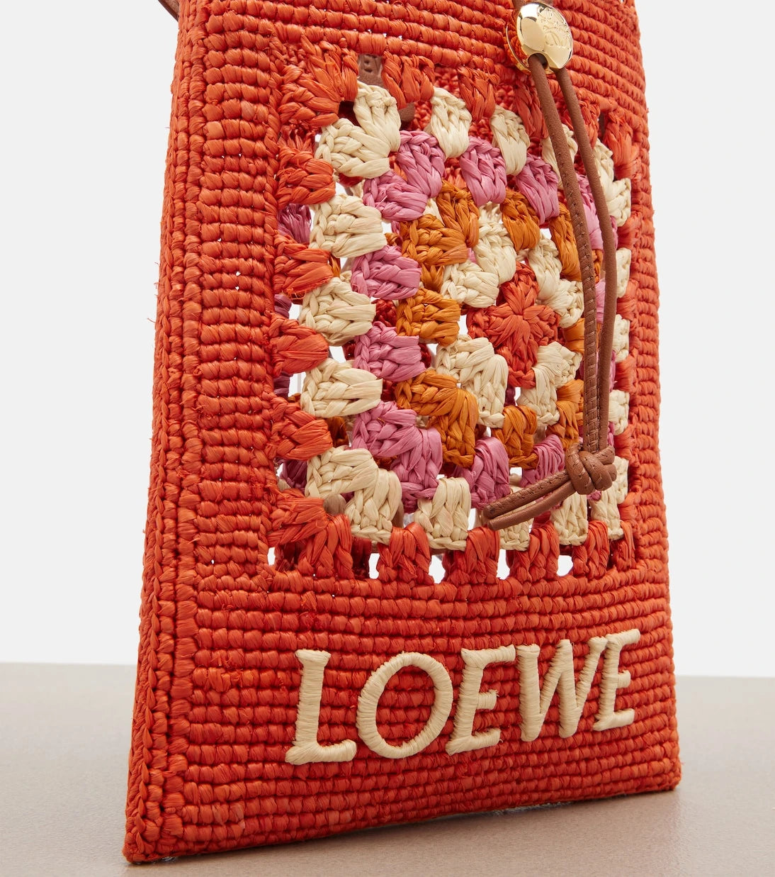 Loewe - Paula's Ibiza crochet raffia pouch with strap