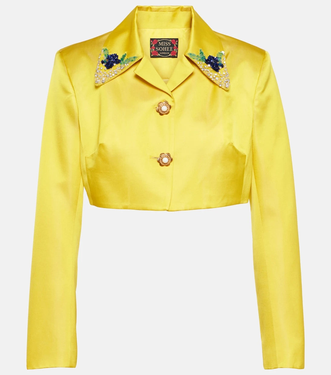 Miss Sohee - Embellished jacket and crop top set