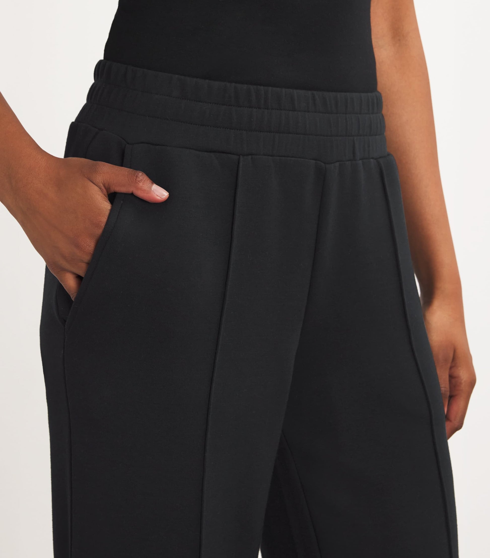 Varley Black FreeSoft Wide-Leg Sweatpants