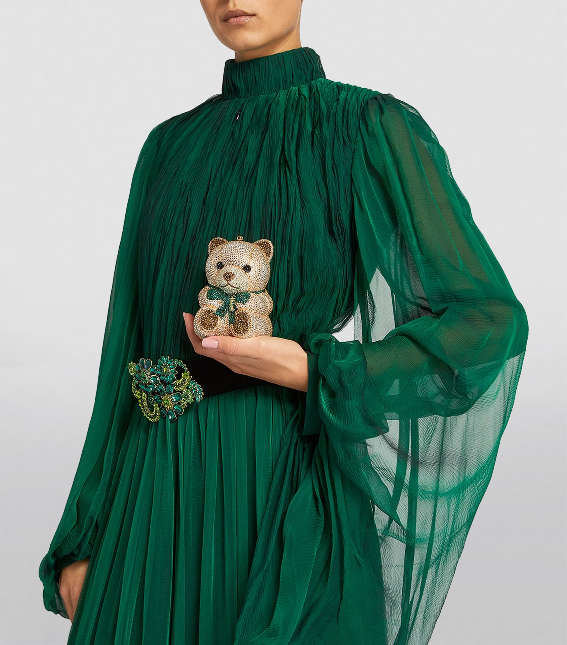 Embellished Harrods Bear Clutch Bag CHAMPAGNE PROSECCO