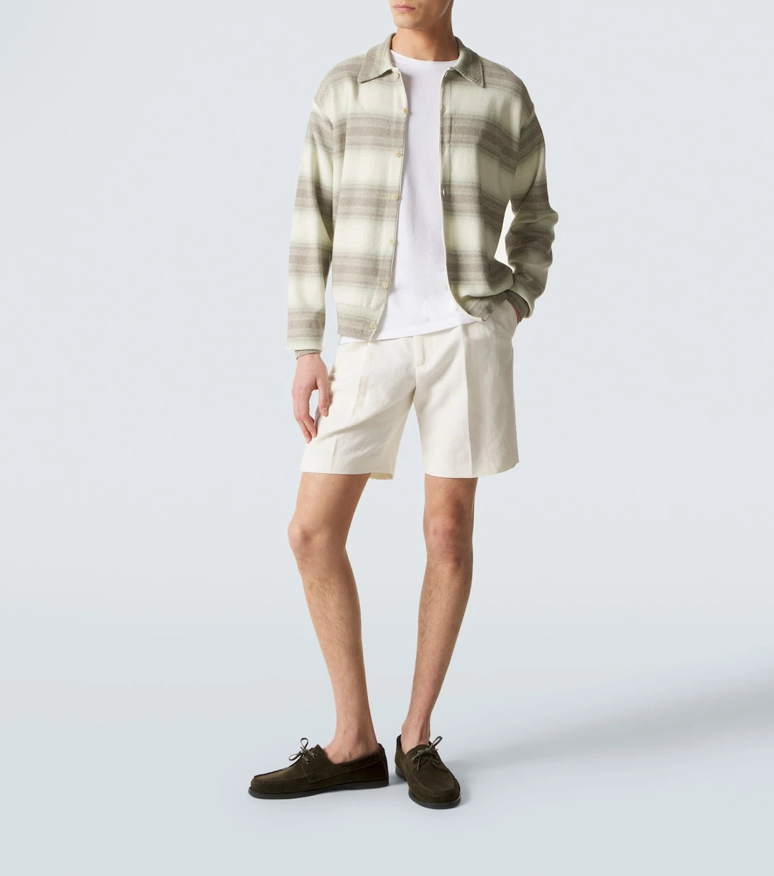 Auralee - Striped cotton and silk cardigan