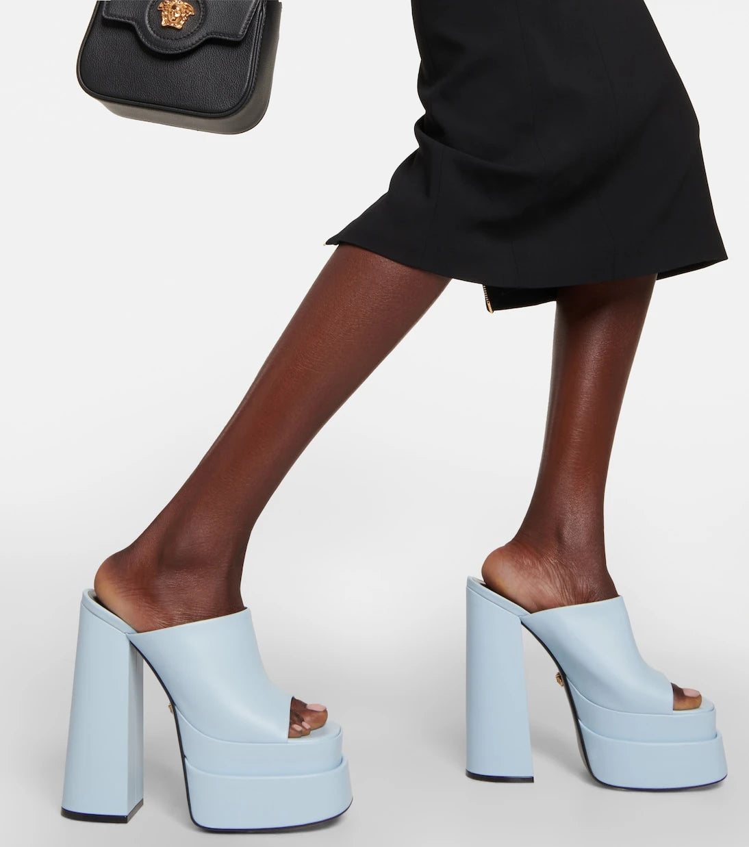 Versace - Leather platform mules