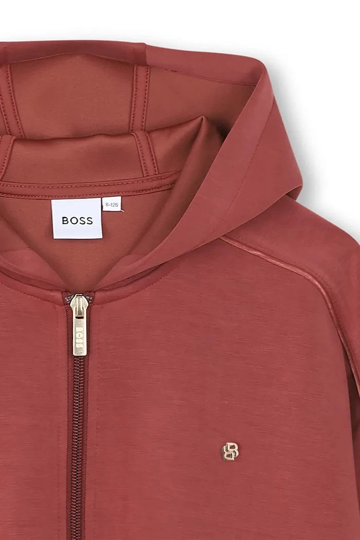 Çocuklar için modal kumaşlı fermuarlı kapüşonlu sweatshirt