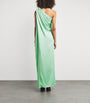 Stella McCartney Green Satin Embellished Chain Gown