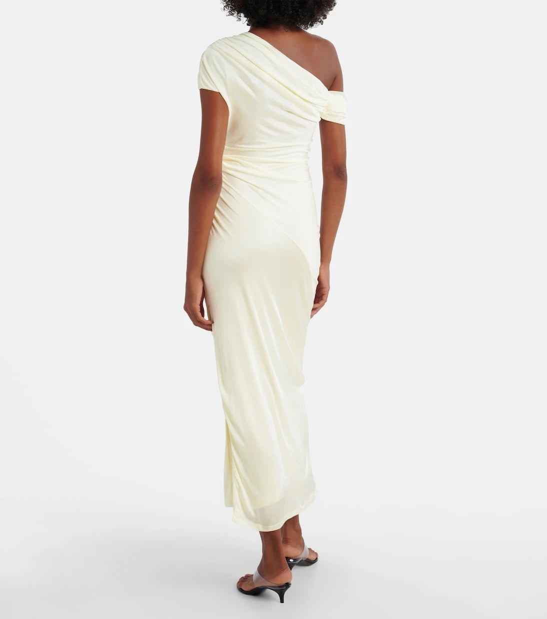 Galvan - Draped one-shoulder midi dress