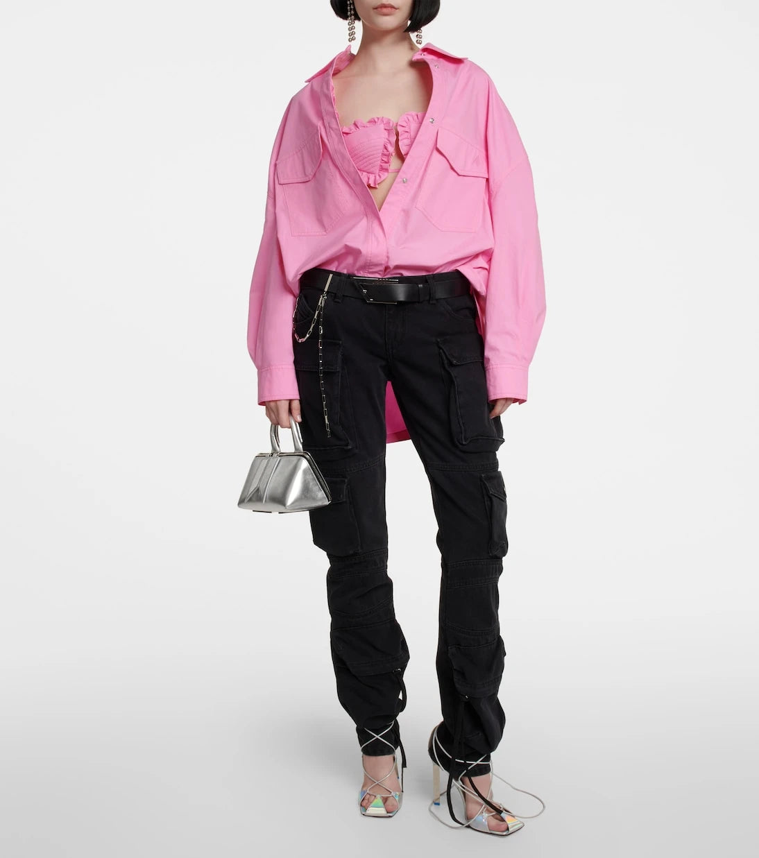 The Attico - Glory ruffled cotton bra top