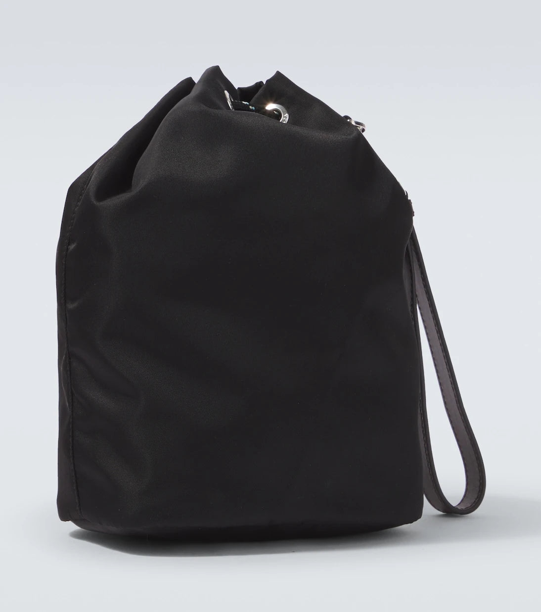 Prada - Prada Speedrock Re-Nylon leather-trimmed pouch