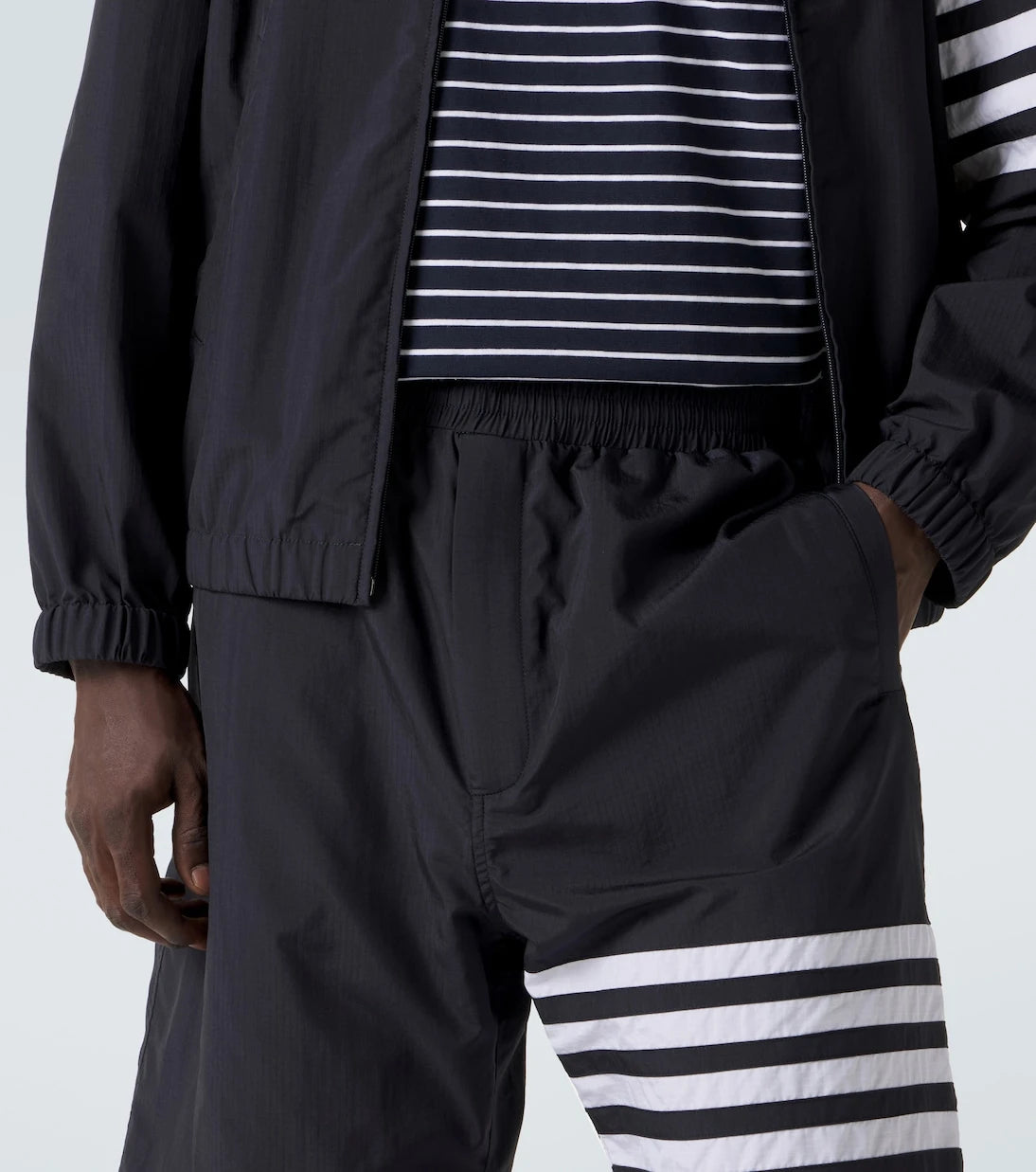 Thom Browne - 4-Bar ripstop shorts