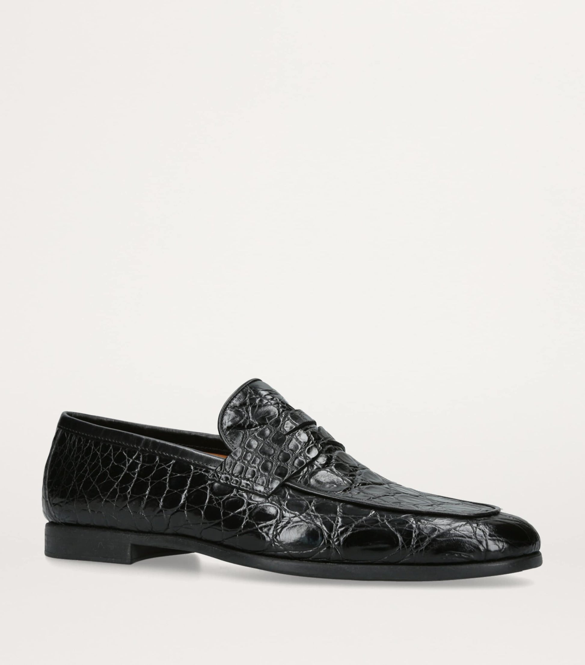 Crocodile Leather Penny Loafers