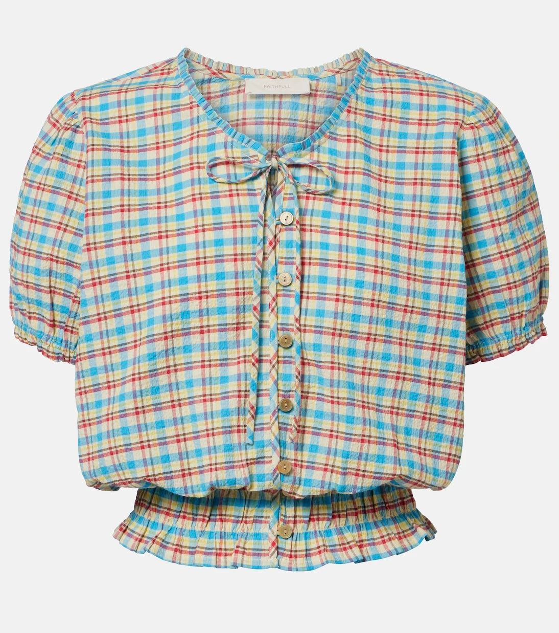 Faithfull - Santana checked cotton-blend top
