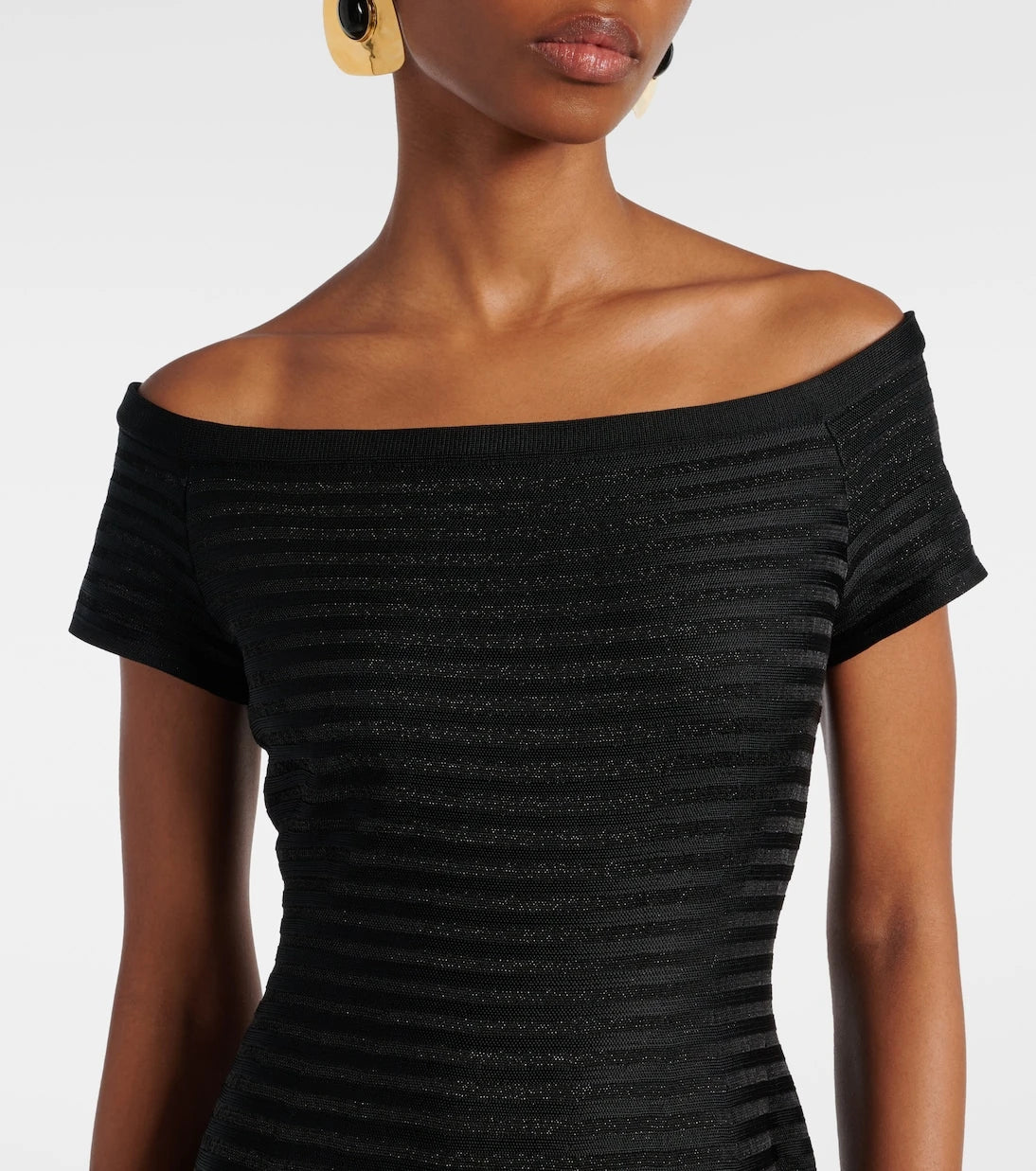 Carolina Herrera - Off-shoulder striped maxi dress