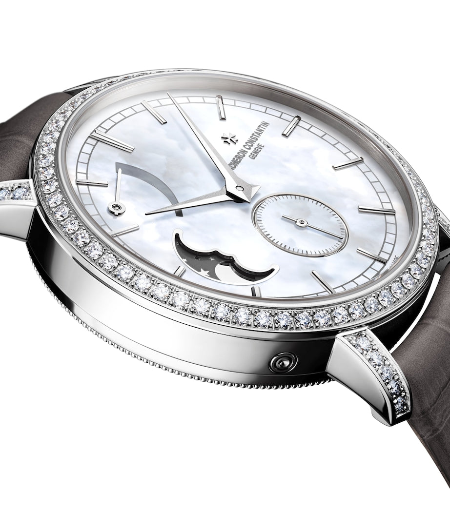 White Gold and Diamond Traditionnelle Moon Phase Watch 36mm