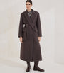 Brunello Cucinelli Brown Virgin Wool-Cashmere Belted Trench Coat