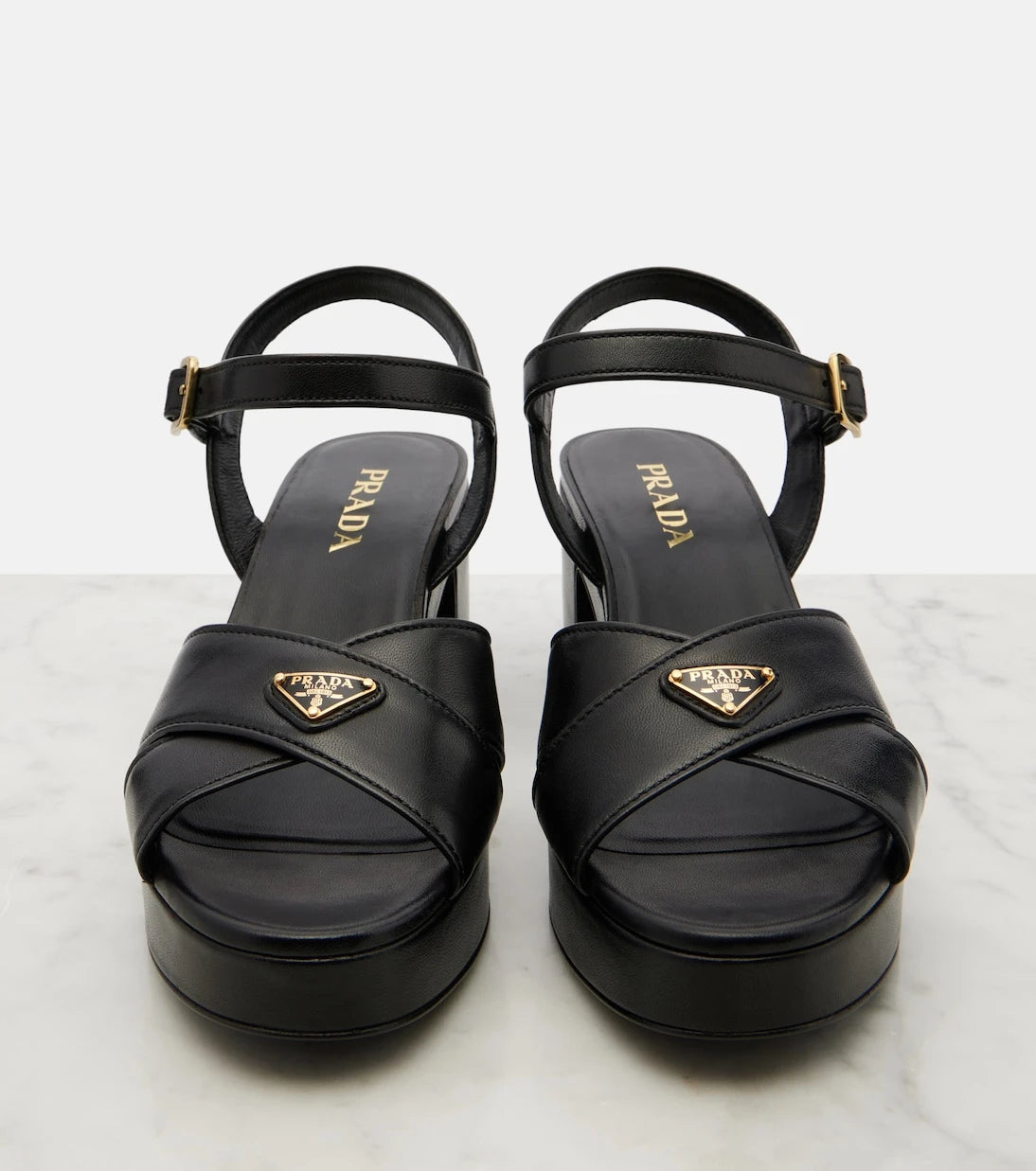 Prada - Leather platform sandals