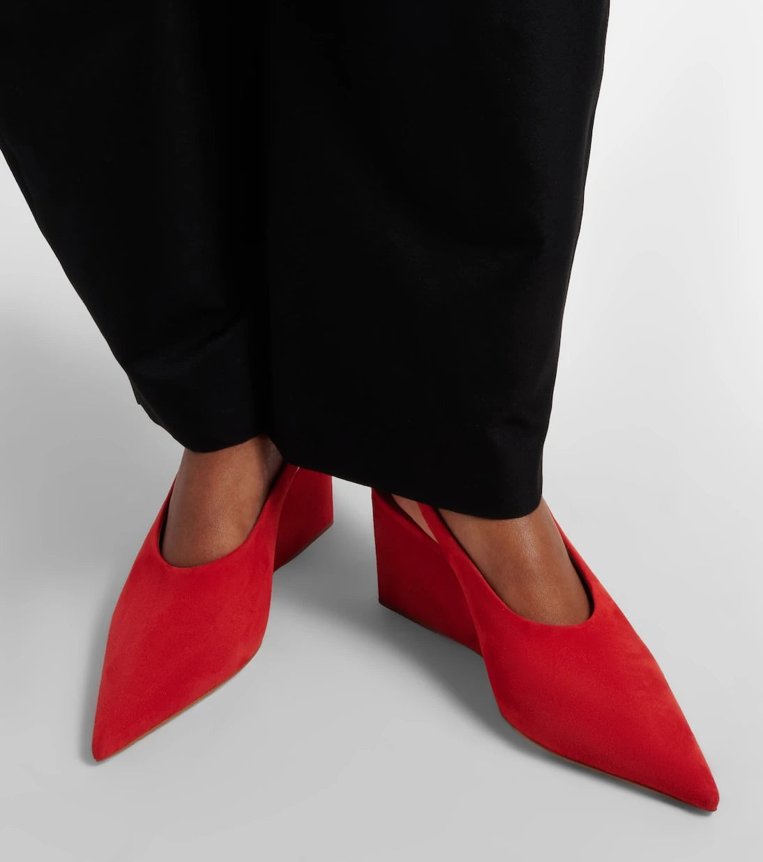 Alaïa - Cube suede slingback wedges