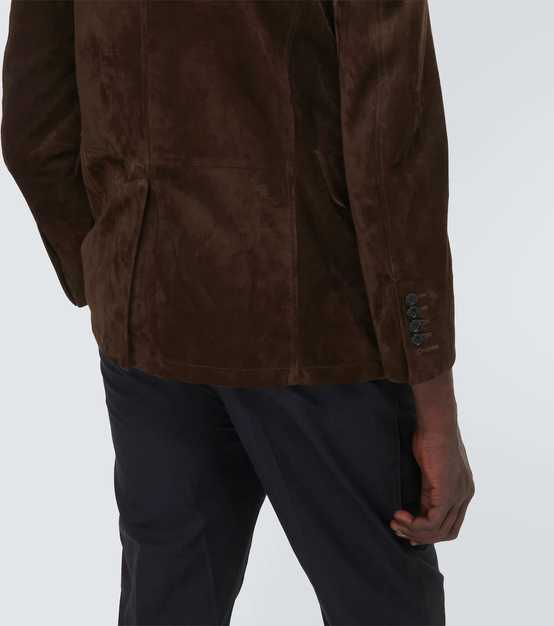 Tom Ford - Leather-trimmed suede blazer