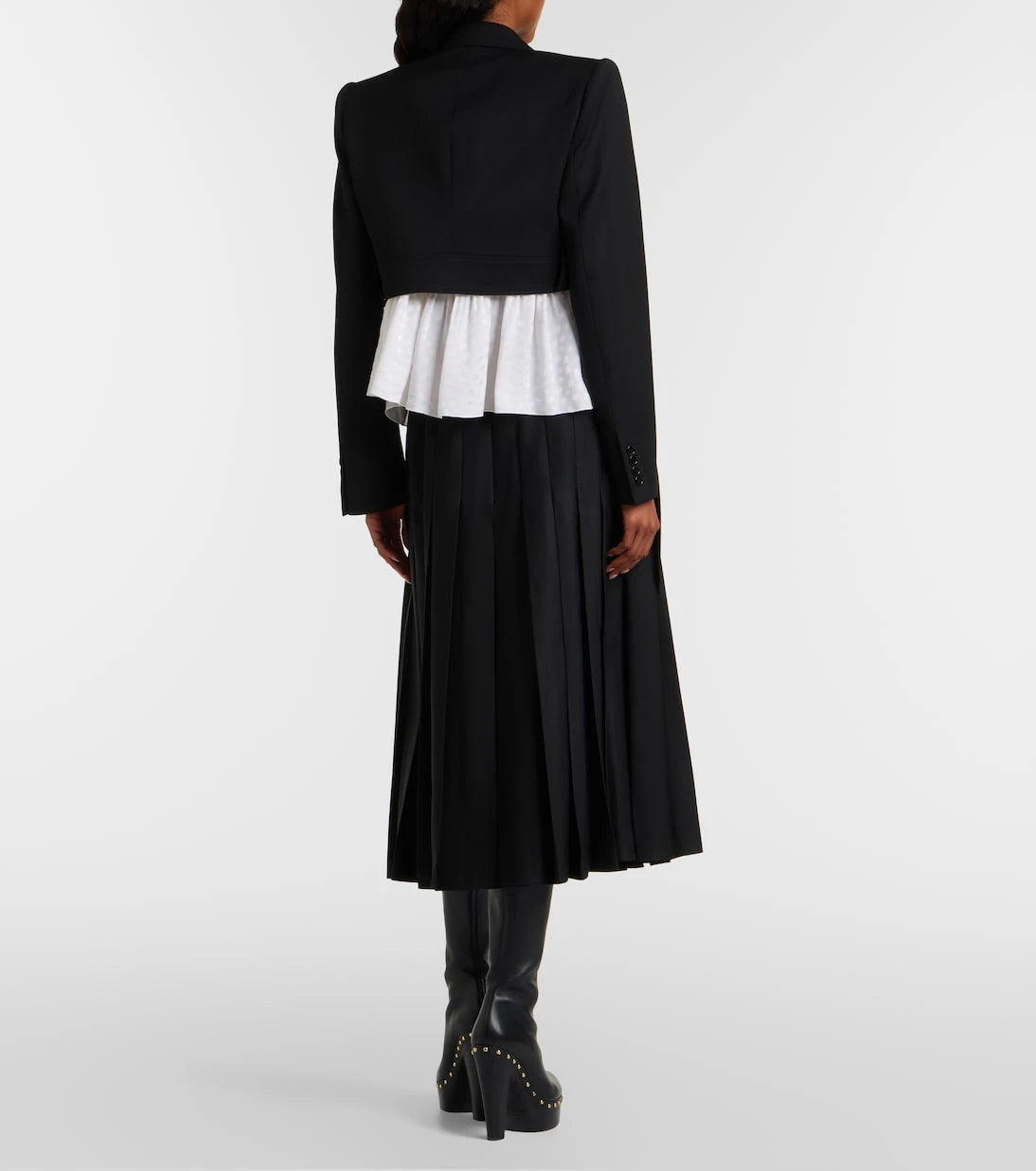 Chloé - Pleated virgin wool midi skirt