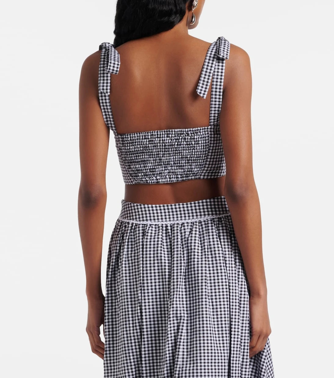 Bananhot - Alba gingham cotton poplin crop top