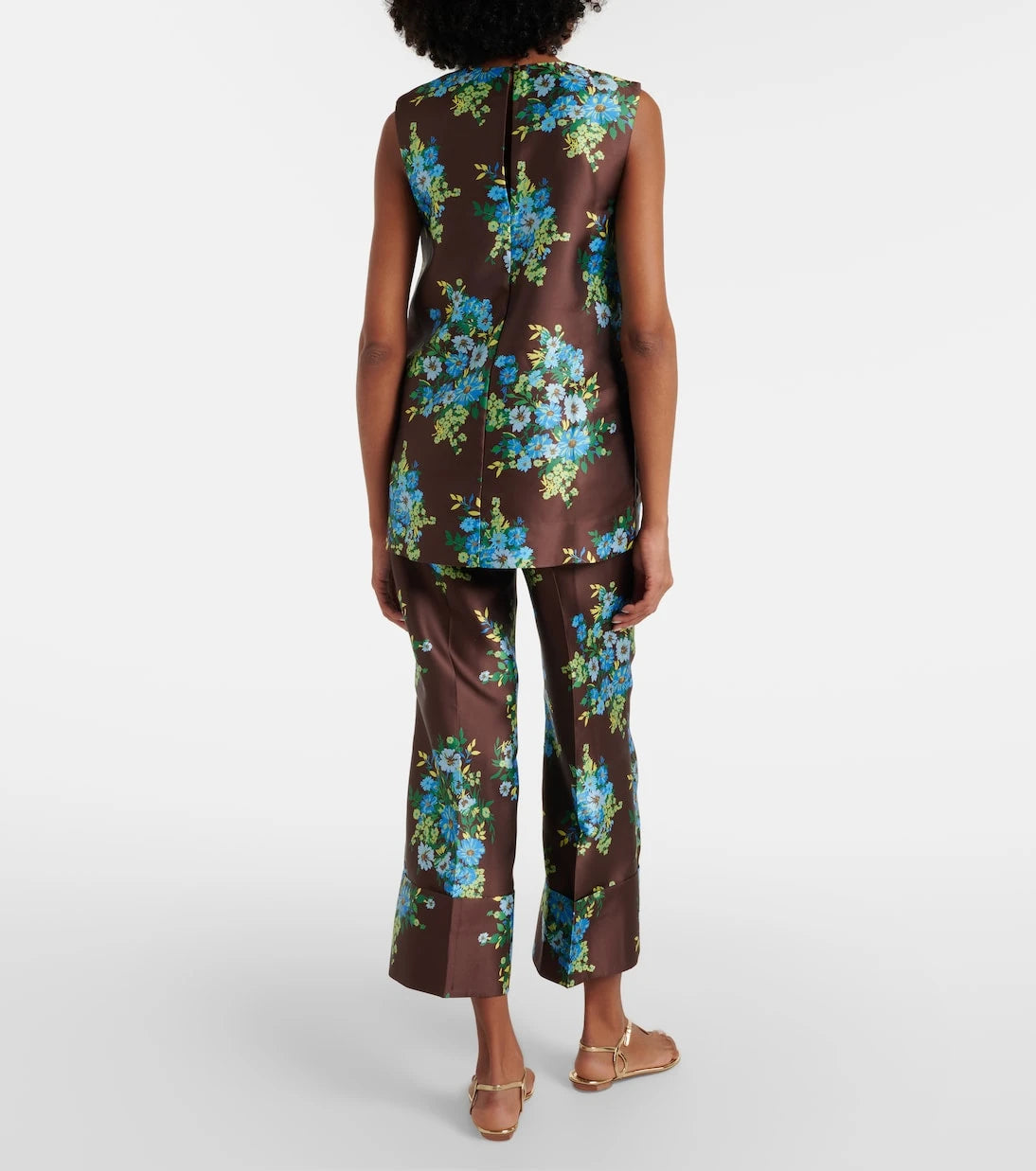 Alémais - Floral satin bootcut pants