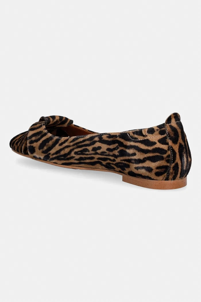 Billi Bi балеринки от велур Leopardo cuoio suede