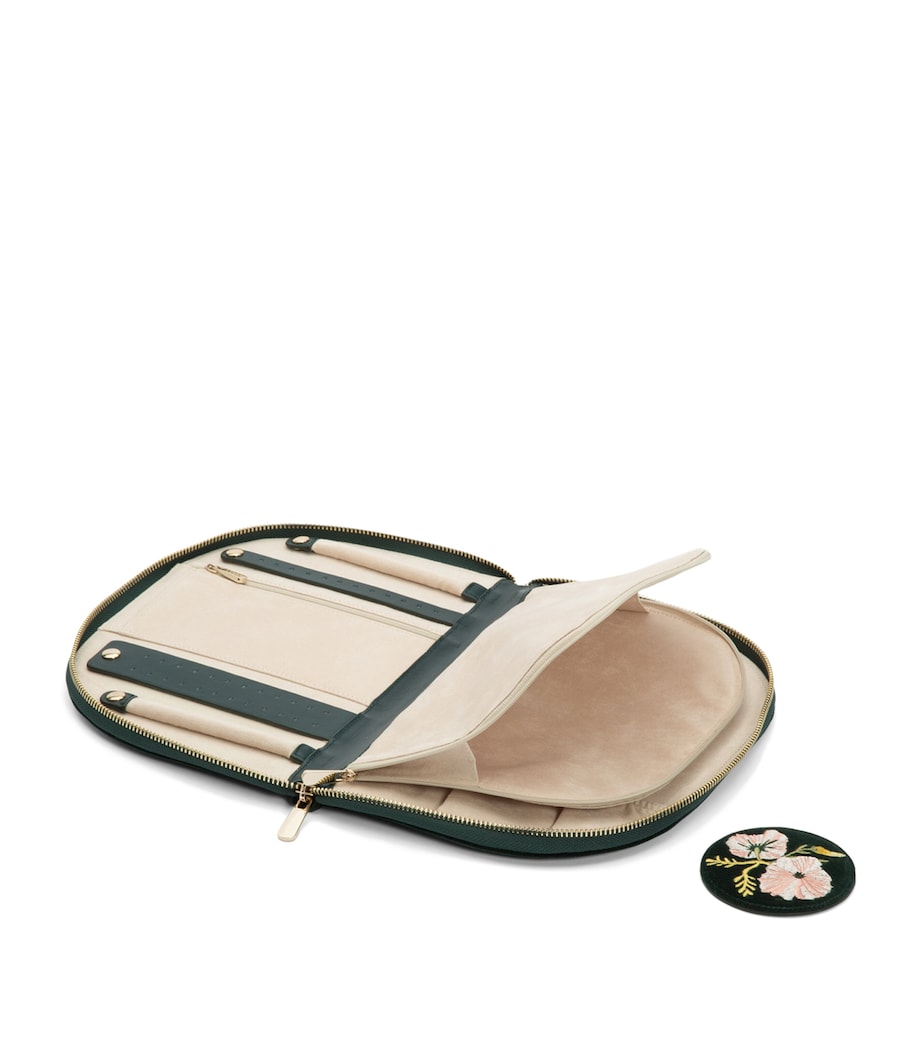 Embroidered Zoe Zip-Up Jewellery Case