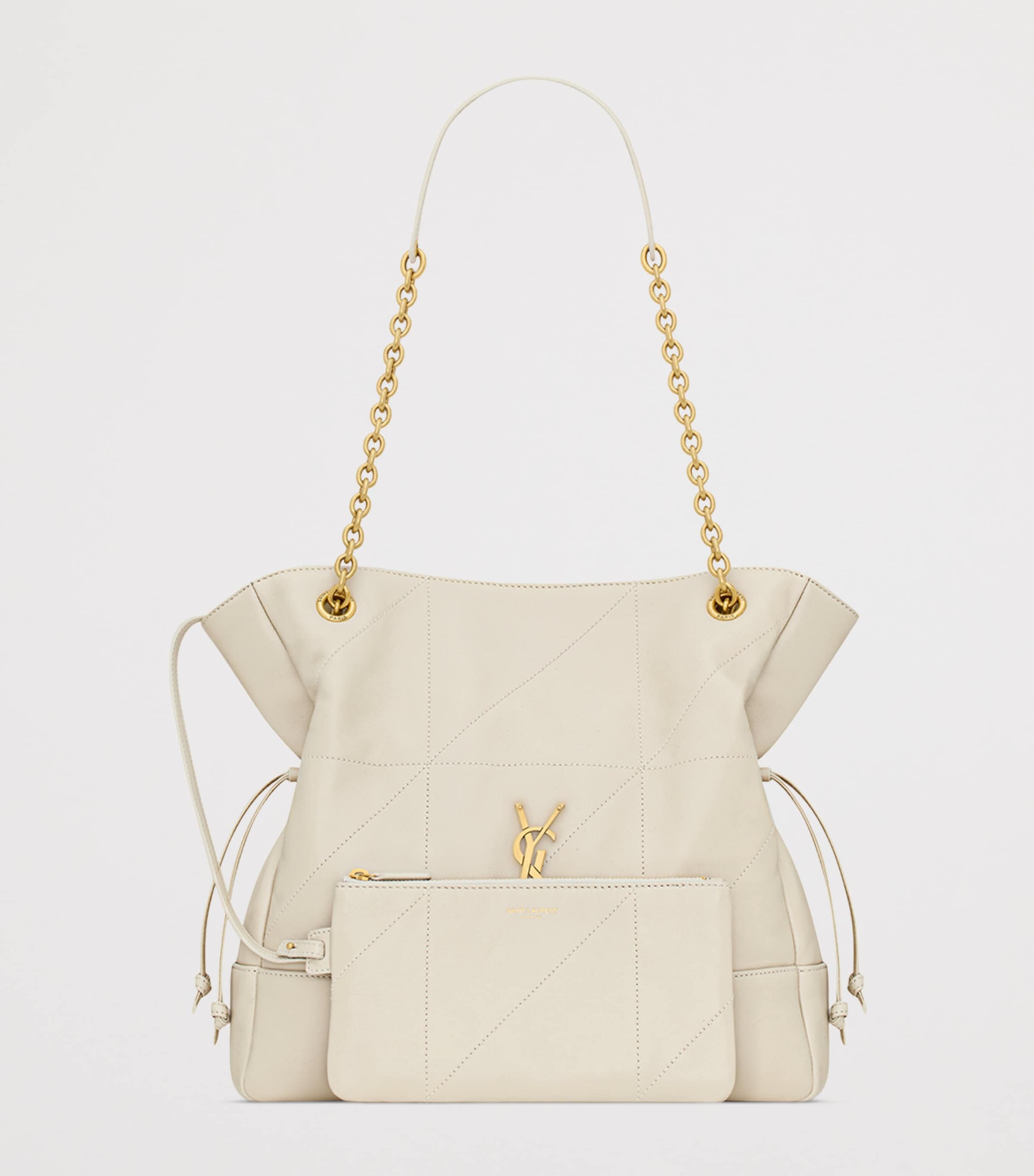 Saint Laurent White Small Lambskin Jamie Shoulder Bag