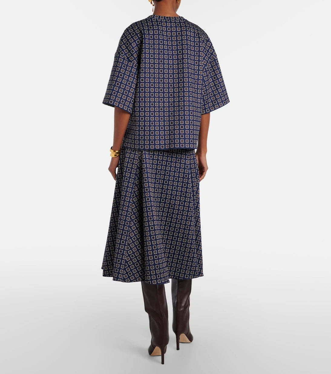 Max Mara - Benda printed jersey midi skirt