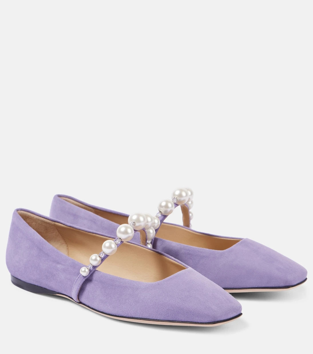 Jimmy Choo - Ade embellished suede ballet flats