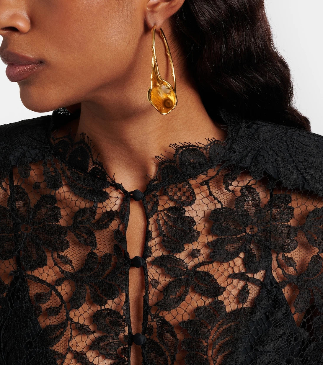 Chloé - Embellished hoop earrings