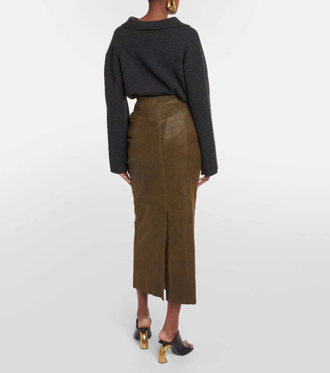Stouls - Beth leather midi skirt