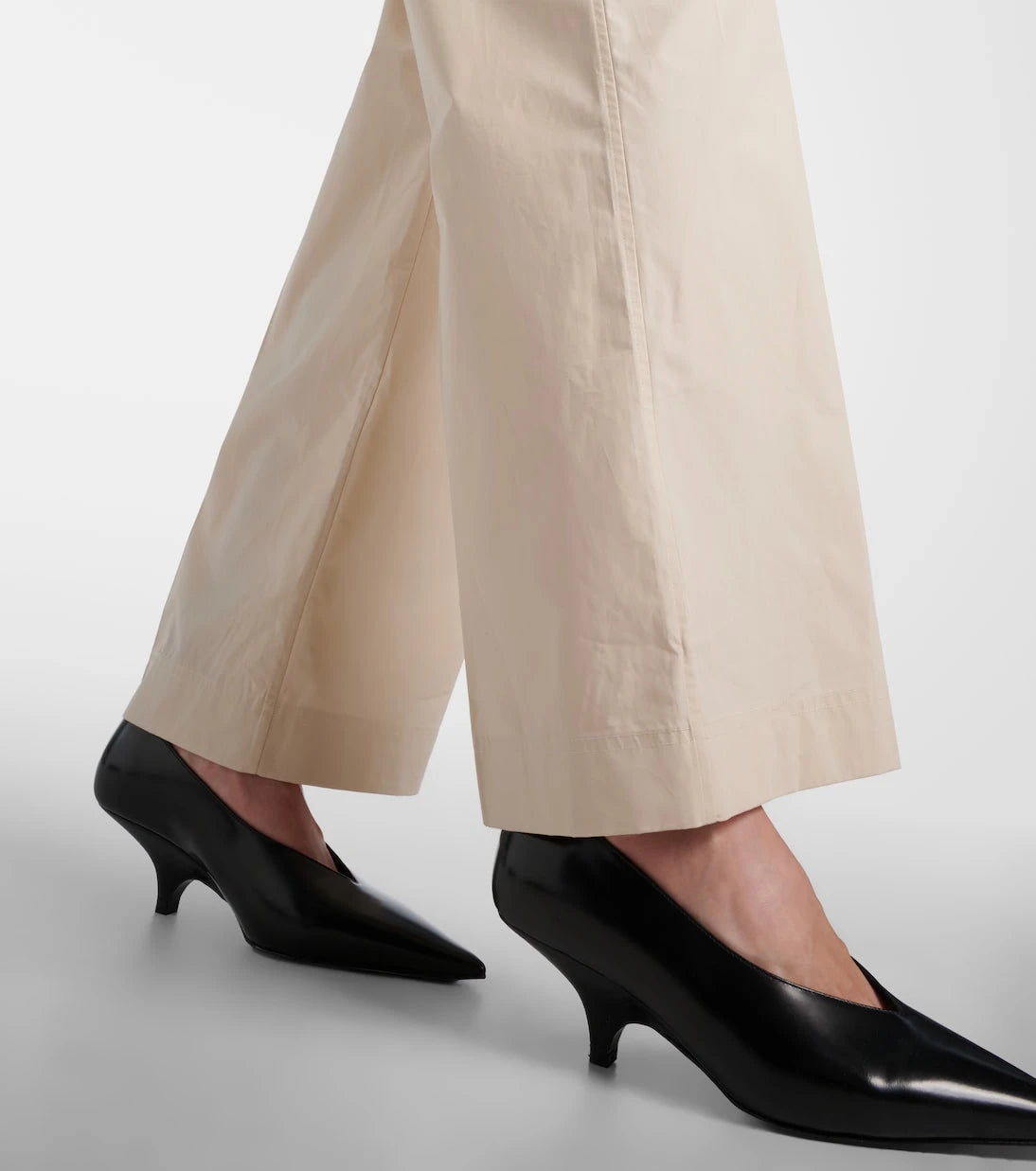 Toteme - High-rise cotton wide-leg pants