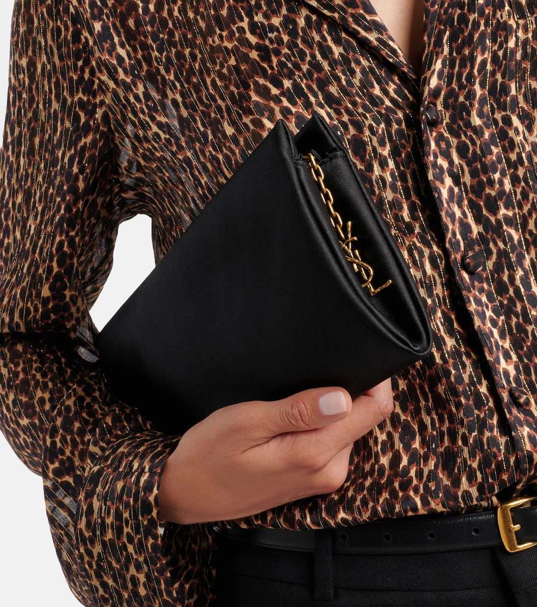 Saint Laurent - Cassandre satin clutch