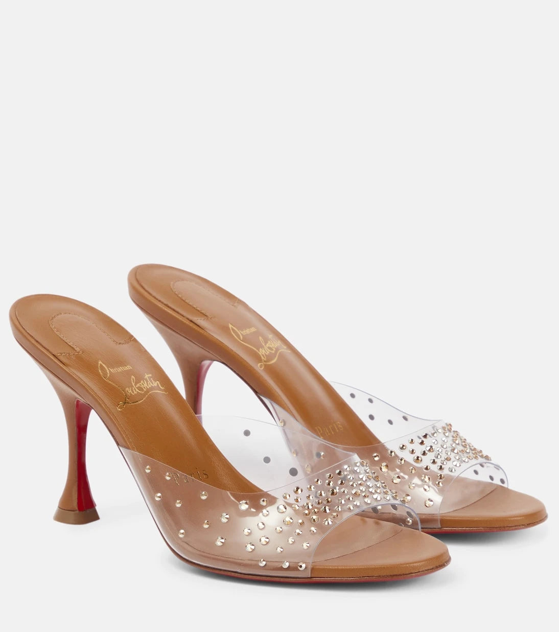 Christian Louboutin - Nudes Degramule embellished mules