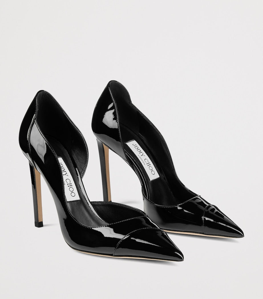 Jimmy Choo Black Brigitte 100 Patent Leather Pumps