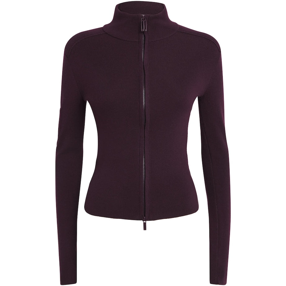 Victoria Beckham Burgundy Merino-Blend Cardigan