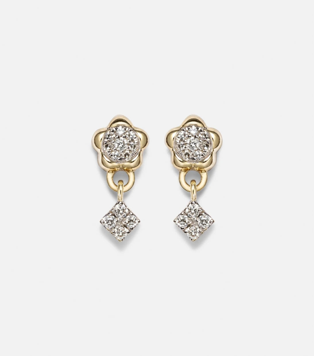 Stone and Strand - Richie 10kt gold drop earrings with diamonds
