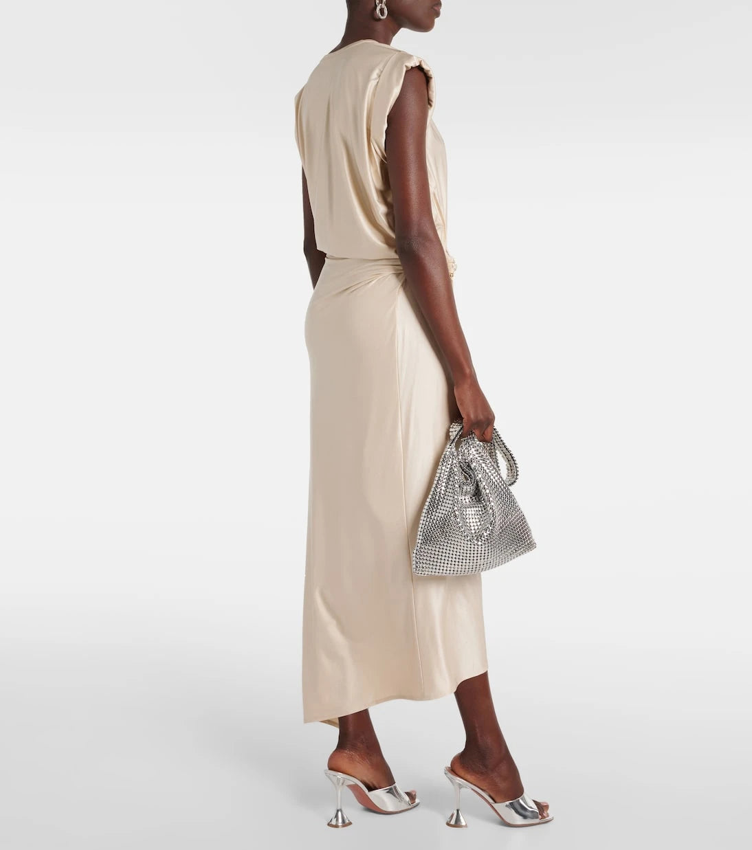 Rabanne - Draped asymmetric urania midi dress